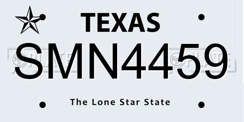 SMN4459 Texas License Plate