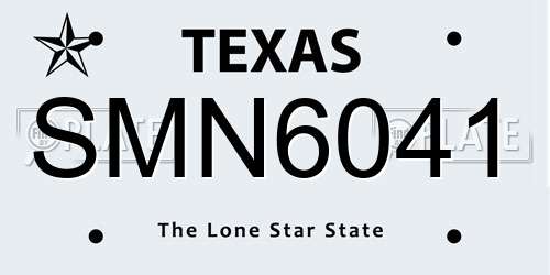 SMN6041 Texas License Plate