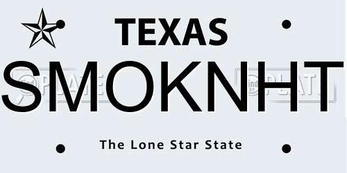 SMOKNHT Texas License Plate