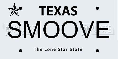 SMOOVE Texas License Plate