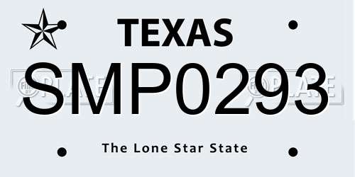 SMP0293 Texas License Plate