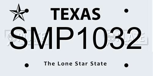 SMP1032 Texas License Plate