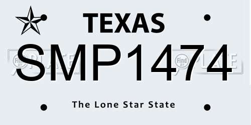 SMP1474 Texas License Plate