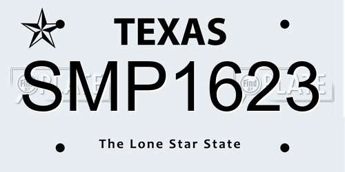 SMP1623 Texas License Plate