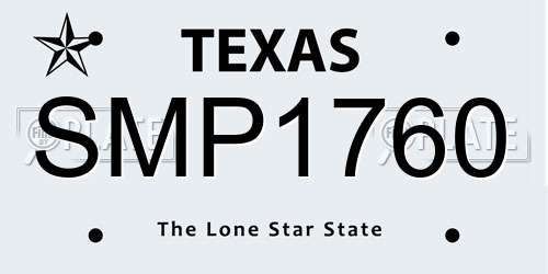 SMP1760 Texas License Plate