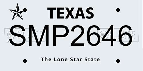 SMP2646 Texas License Plate
