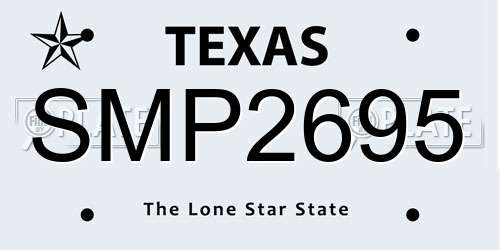 SMP2695 Texas License Plate