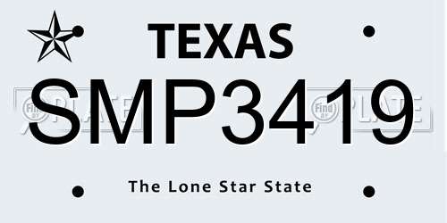 SMP3419 Texas License Plate