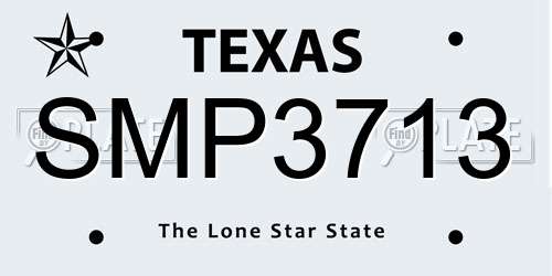 SMP3713 Texas License Plate