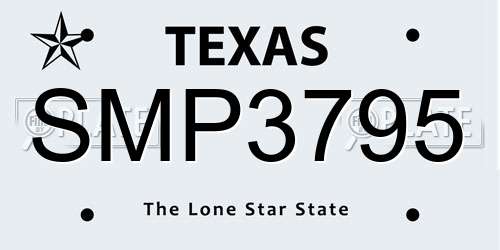 SMP3795 Texas License Plate