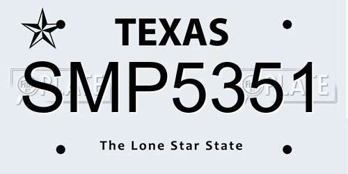 SMP5351 Texas License Plate