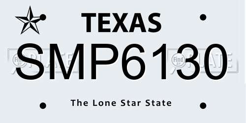 SMP6130 Texas License Plate