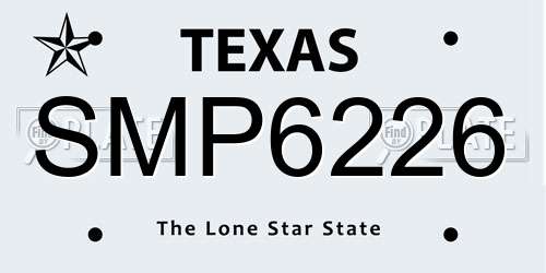 SMP6226 Texas License Plate