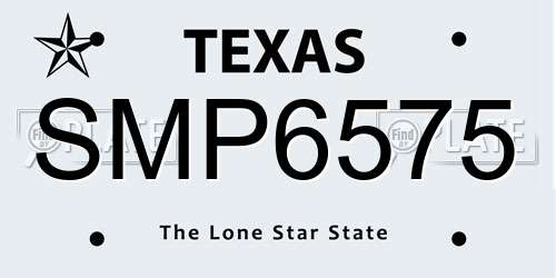 SMP6575 Texas License Plate