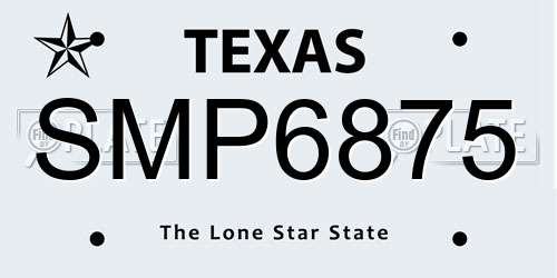SMP6875 Texas License Plate