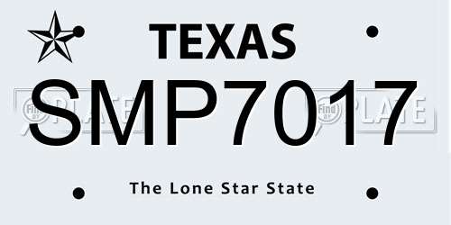 SMP7017 Texas License Plate