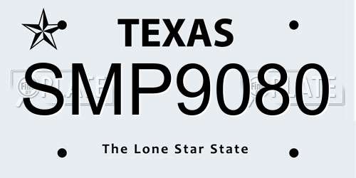 SMP9080 Texas License Plate
