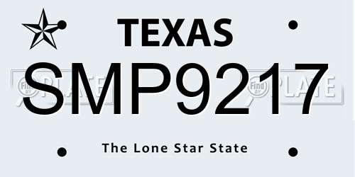 SMP9217 Texas License Plate