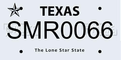 SMR0066 Texas License Plate