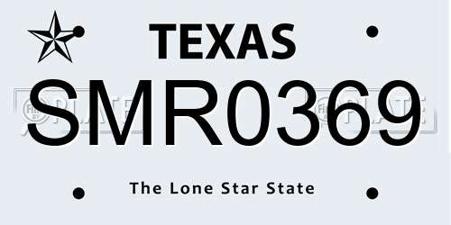 SMR0369 Texas License Plate