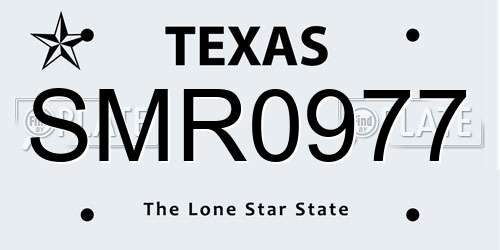 SMR0977 Texas License Plate