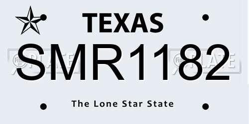 SMR1182 Texas License Plate