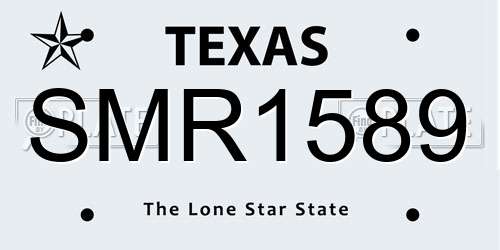 SMR1589 Texas License Plate