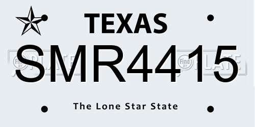SMR4415 Texas License Plate