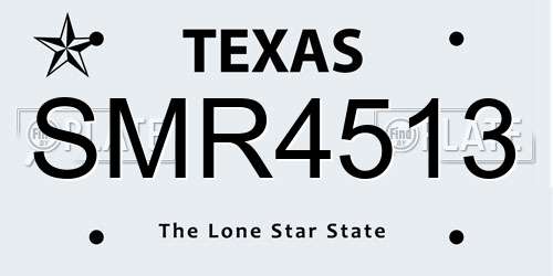 SMR4513 Texas License Plate