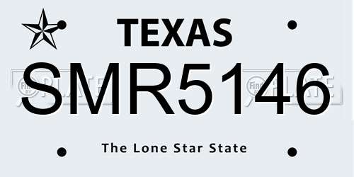 SMR5146 Texas License Plate