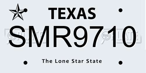 SMR9710 Texas License Plate