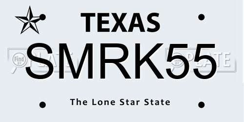 SMRK55 Texas License Plate
