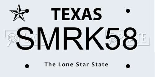SMRK58 Texas License Plate