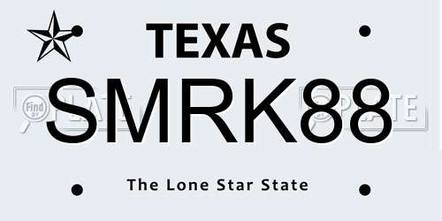 SMRK88 Texas License Plate