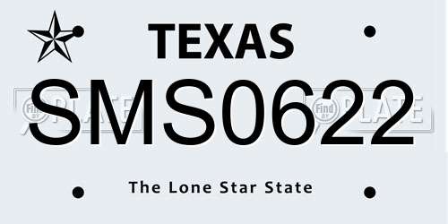 SMS0622 Texas License Plate