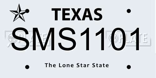 SMS1101 Texas License Plate