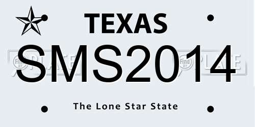 SMS2014 Texas License Plate