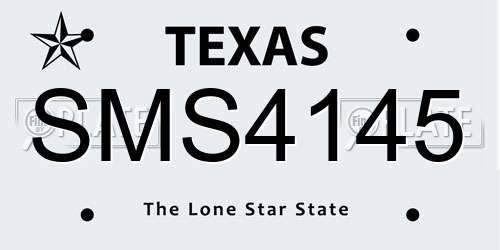 SMS4145 Texas License Plate