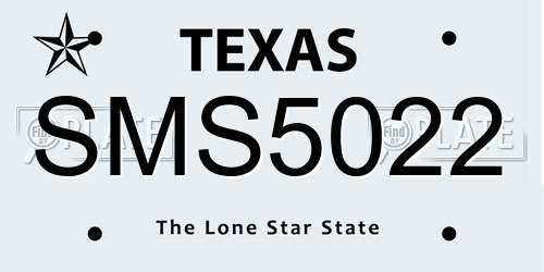 SMS5022 Texas License Plate