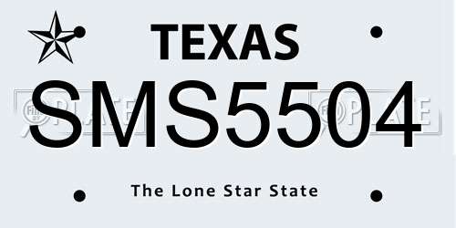 SMS5504 Texas License Plate