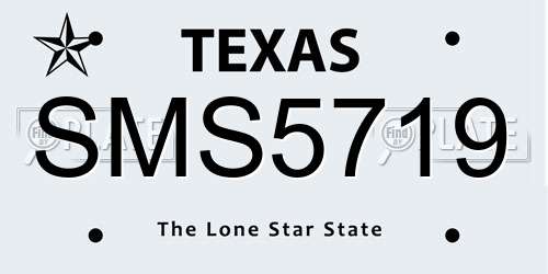 SMS5719 Texas License Plate