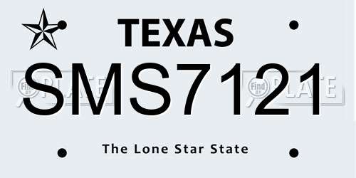 SMS7121 Texas License Plate