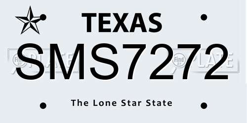 SMS7272 Texas License Plate