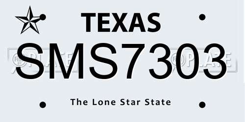 SMS7303 Texas License Plate