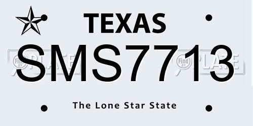 SMS7713 Texas License Plate