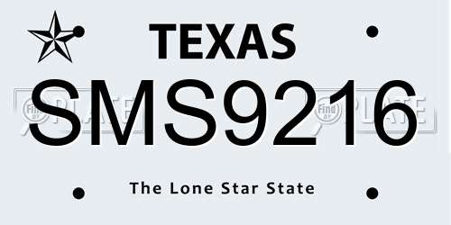 SMS9216 Texas License Plate