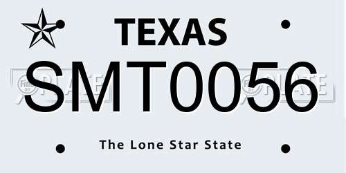 SMT0056 Texas License Plate