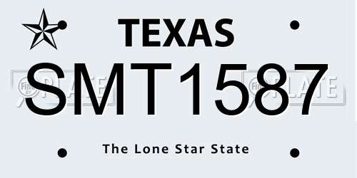 SMT1587 Texas License Plate