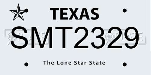 SMT2329 Texas License Plate