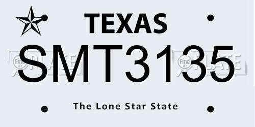 SMT3135 Texas License Plate